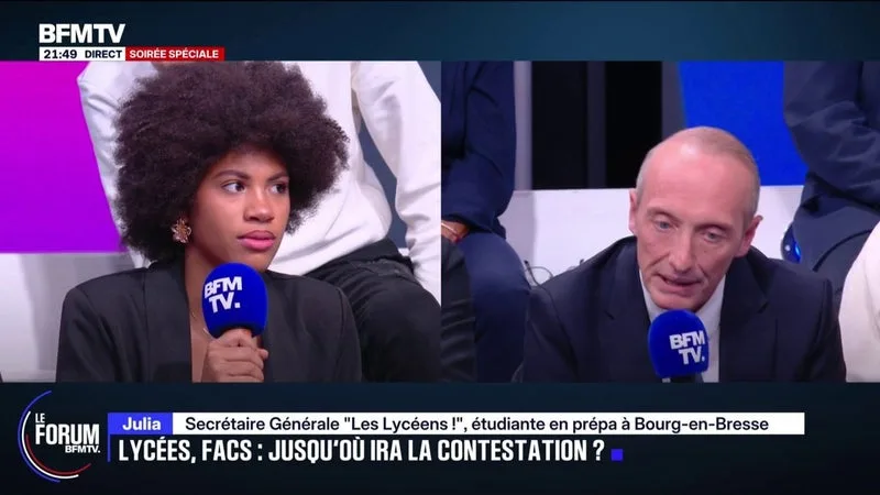 FORUM BFMTV – « VOUS FAVORISEZ L’INÉGALITÉ DES CHANCES »: JULIA KUDADA, SECRÉTAIRE GÉNÉRALE « LES LYCÉENS ! » ET MEHDI, ÉTUDIANT EN PREMIÈRE ANNÉE DE DROIT, INTERPELLENT LAURENT MARCANGELI, CHEF DE FILE DES DÉPUTÉS “HORIZONS”