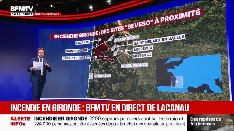 10 SITES CLASSÉS SEVESO SE TROUVENT À PROXIMITÉ DES INCENDIES EN GIRONDE