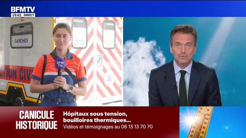 CANICULE: LA PROTECTION CIVILE SUR LE PONT