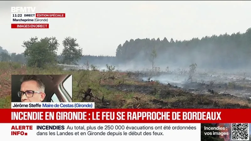 GIRONDE: « LES INCENDIES SONT AUX PORTES DE LA COMMUNE », INDIQUE LE MAIRE DE CESTAS