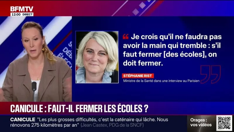 CANICULE: « ON EST TOUJOURS DANS LA COMMUNICATION D’URGENCE ET DE DERNIÈRE MINUTE », ESTIME MARION MARÉCHAL AU SUJET DE LA FERMETURE DES ÉCOLES