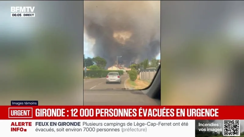 INCENDIE EN GIRONDE: 12.000 PERSONNES ONT ÉTÉ ÉVACUÉES EN URGENCE