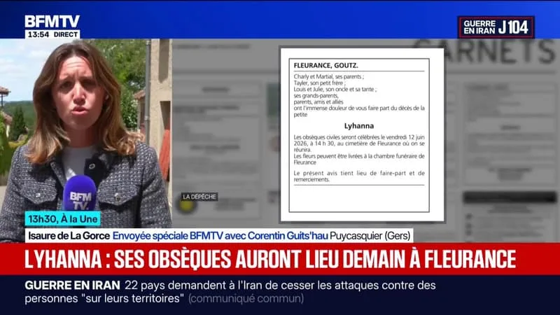 MORT DE LYHANNA: LES OBSÈQUES DE LA JEUNE FILLE AURONT LIEU DEMAIN À FLEURANCE