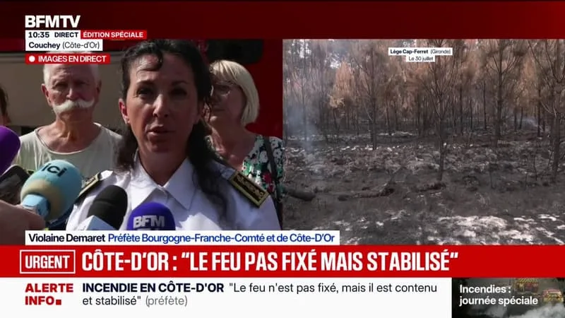 INCENDIE EN CÔTE-D’OR: « 200 SAPEURS-POMPIERS MOBILISÉS », INDIQUE LA PRÉFÈTE DE BOURGOGNE-FRANCHE-COMTÉ ET DE CÔTE-D’OR