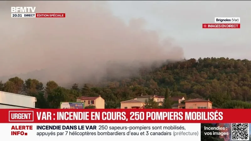 INCENDIES: DE NOUVEAUX QUARTIERS APPELÉS À ÉVACUER À BRIGNOLES DANS LE VAR