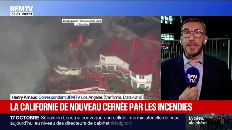 LA CALIFORNIE FRAPPÉE PAR DE NOMBREUX INCENDIES ATTISÉS PAR LES VENTS
