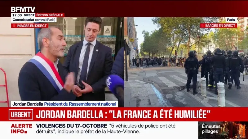 « VOUS VOUS FROTTEZ LES MAINS DE CETTE SITUATION »: POURIA AMIRSHAHI, DÉPUTÉ ÉCOLOGISTE ET SOCIAL, INTERPELLE LE PRÉSIDENT DU RN JORDAN BARDELLA, AU SUJET DES VIOLENCES DU 17 OCTOBRE