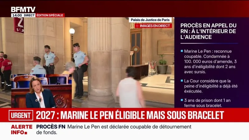 PROCÈS EN APPEL DU RN: MARINE LE PEN « IMPASSIBLE » EN ÉCOUTANT L’ARRÊT DE LA PRÉSIDENTE DE LA COUR D’APPEL