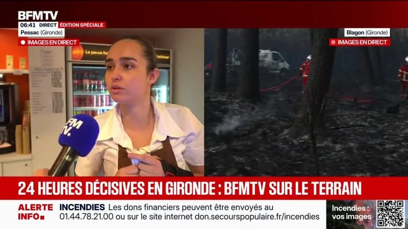 INCENDIE EN GIRONDE: L’INQUIÉTUDE DES COMMERÇANTS À PROXIMITÉ DE LA LIGNE DE FEU