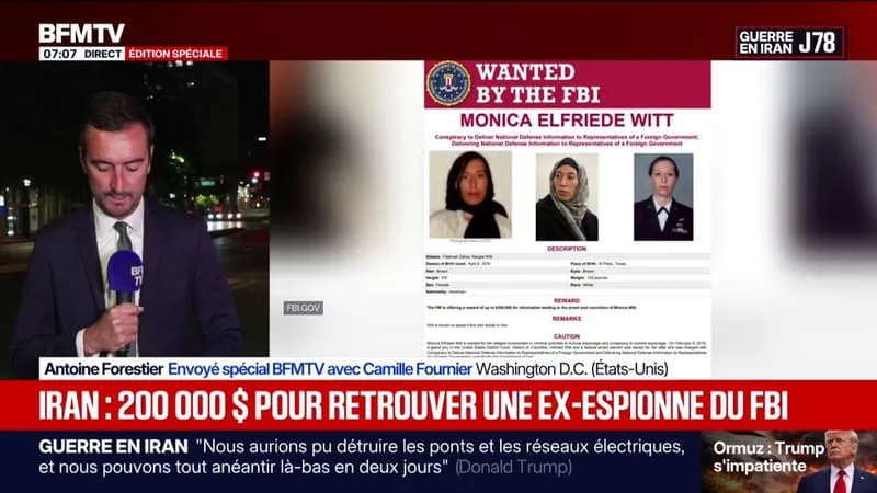 LE FBI PROPOSE 200.000 DOLLARS POUR TOUTE INFORMATION SUR UNE EX-SPÉCIALISTE DU RENSEIGNEMENT DE L’ARMÉE DE L’AIR, ACCUSÉE D’ESPIONNAGE AU PROFIT DE L’IRAN