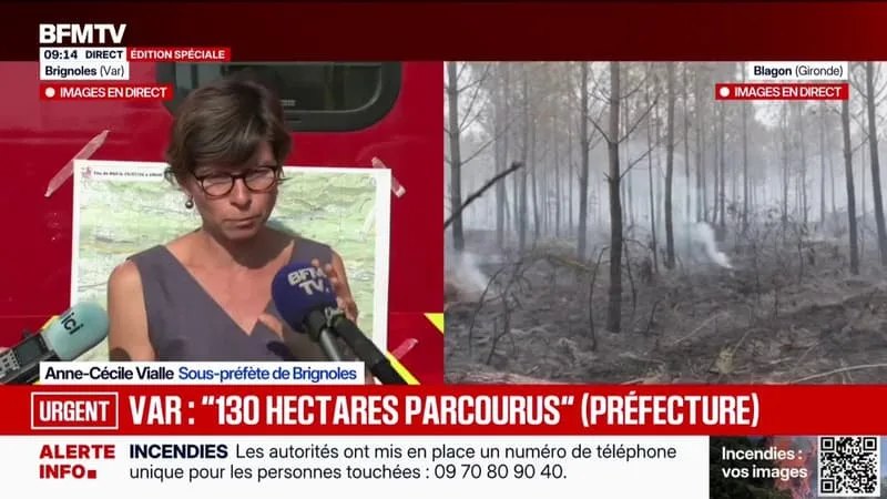 INCENDIE DANS LE VAR: QUATRE PERSONNES BLESSÉES PENDANT LE FEU DE BRIGNOLES QUI A PARCOURU 130 HECTARES