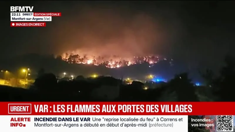 INCENDIE DANS LE VAR: « LE FEU PROGRESSE », OBSERVE RODOLPH, HABITANT DE MONTFORT-SUR-ARGENS