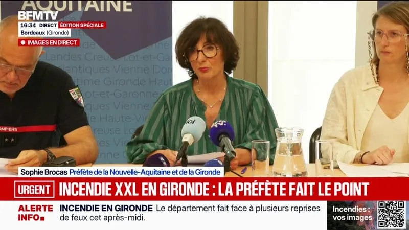 INCENDIE EN GIRONDE: « ON A EU HIER SOIR UN NOUVEL ÉPISODE D’ORAGE DE FEU « , DÉCLARE LA PRÉFÈTE