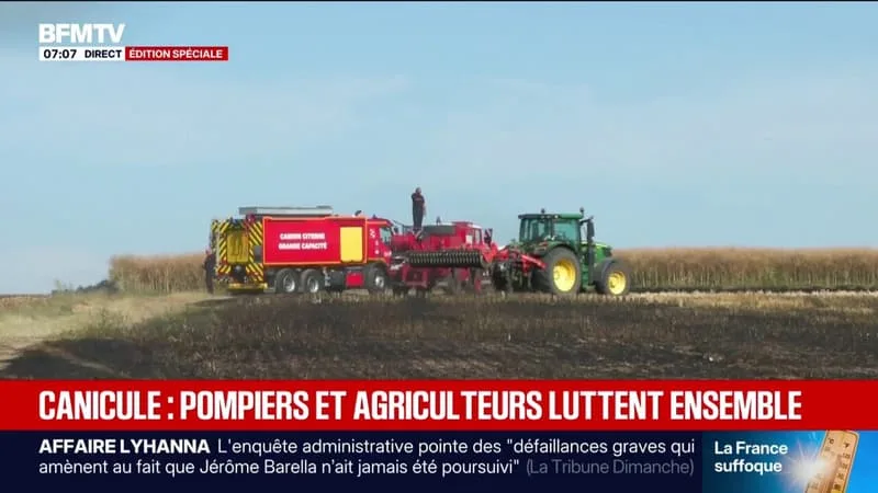 CANICULE: LES POMPIERS PEUVENT COMPTER SUR LE SOUTIEN DES AGRICULTEURS POUR LIMITER LA PROPAGATION DES FEUX