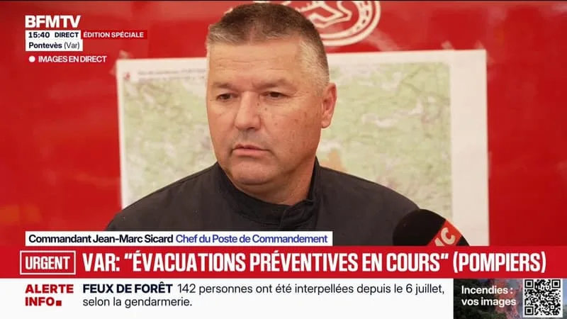 LES HABITANTS DE CERTAINS QUARTIERS DE BARJOLS ET PONTEVÈS DANS LE VAR ÉVACUÉS APRÈS DES REPRISES DE FEU