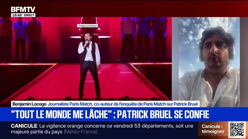 PATRICK BRUEL : « SES PROCHES DÉCRIVENT QUELQU’UN D’ABATTU », RACONTE BENJAMIN LOCOGE, JOURNALISTE PARIS MATCH ET CO-AUTEUR DE L’ENQUÊTE SUR LE CHANTEUR