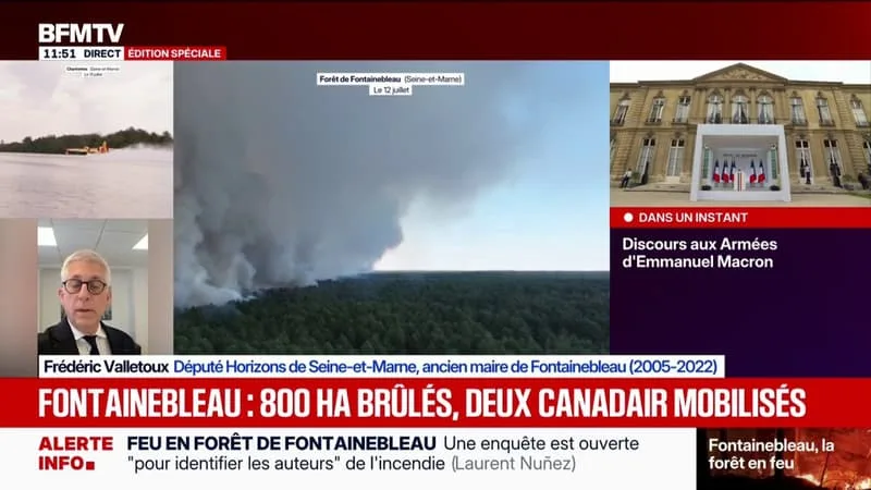 INCENDIE À FONTAINEBLEAU: FRÉDÉRIC VALLETOUX, ANCIEN MAIRE DE LA VILLE, SOULIGNE LA DIFFICULTÉ POUR LES POMPIERS D’INTERVENIR DANS UNE « FORÊT HABITÉE »