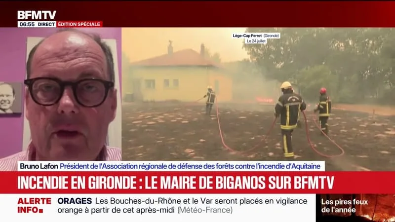 INCENDIE EN GIRONDE: LE MAIRE DE BIGANOS INDIQUE QUE L’INCENDIE A PARCOURU « PLUS DE 30.000 HECTARES »