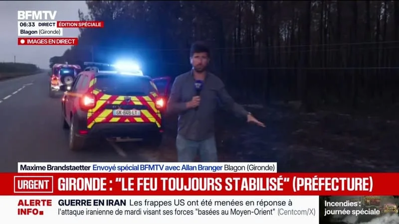 INCENDIE EN GIRONDE: LA REPRISE DE FEU DE BLAGON A ÉTÉ MAÎTRISÉE