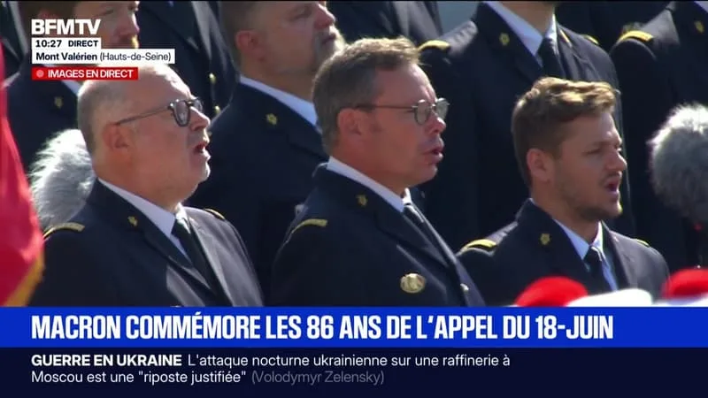 COMMÉMORATION DU 18-JUIN: LE CHANT DES PARTISANS ENTONNÉ DEVANT EMMANUEL MACRON