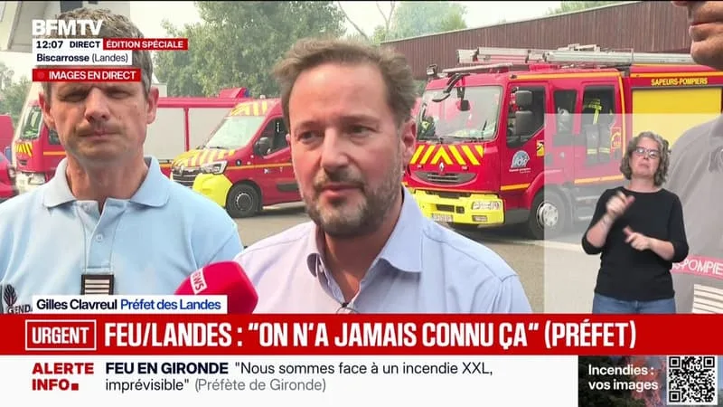 INCENDIE DANS LES LANDES: « 18.000 PERSONNES » ONT ÉTÉ ÉVACUÉES À BISCARROSSE