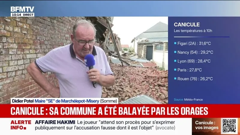 CANICULE: « L’ÉLECTRICITÉ EST TOUJOURS COUPÉE POUR UNE GRANDE PARTIE DU VILLAGE », EXPLIQUE LE MAIRE DE MARCHÉLEPOT-MISERY, DANS LA SOMME
