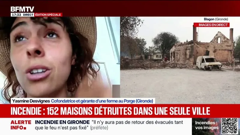 « ON A DÛ DÉMÉNAGER PLUSIEURS FOIS »: L’ÉMOTION DE YASMINE, GÉRANTE D’UNE FERME AU PORGE APRÈS L’INCENDIE EN GIRONDE