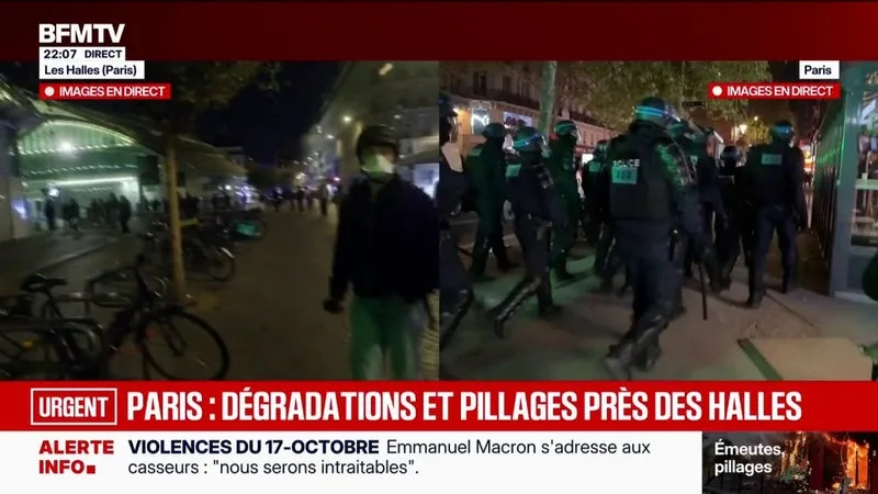 RASSEMBLEMENT À PARIS: LE FORUM DES HALLES EST COMPLÈTEMENT BOUCLÉ PAR LES FORCES DE L’ORDRE