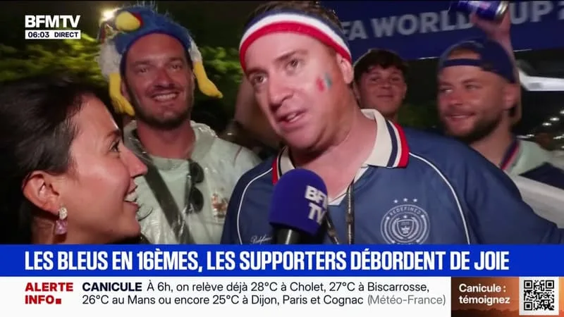 MONDIAL 2026: LES SUPPORTERS FRANÇAIS CÉLÈBRENT LA VICTOIRE DES BLEUS ET LA QUALIFICATION EN 16EMES DE FINALE