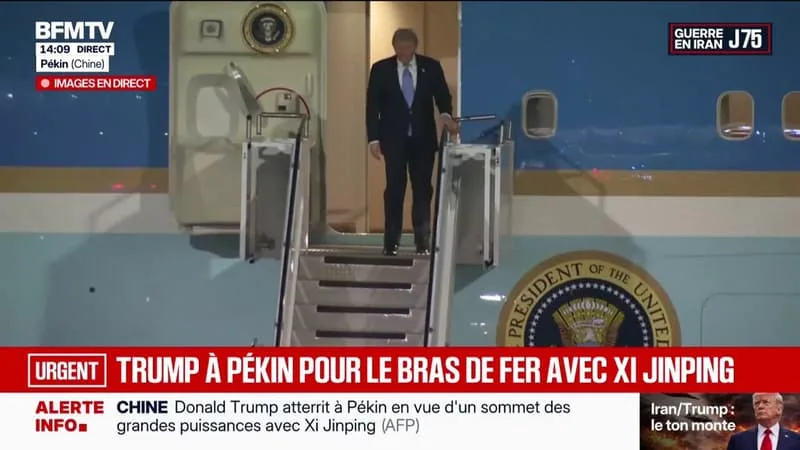 DONALD TRUMP ATTERRIT À PÉKIN EN VUE D’UN SOMMET DES GRANDES PUISSANCES AVEC XI JINPING