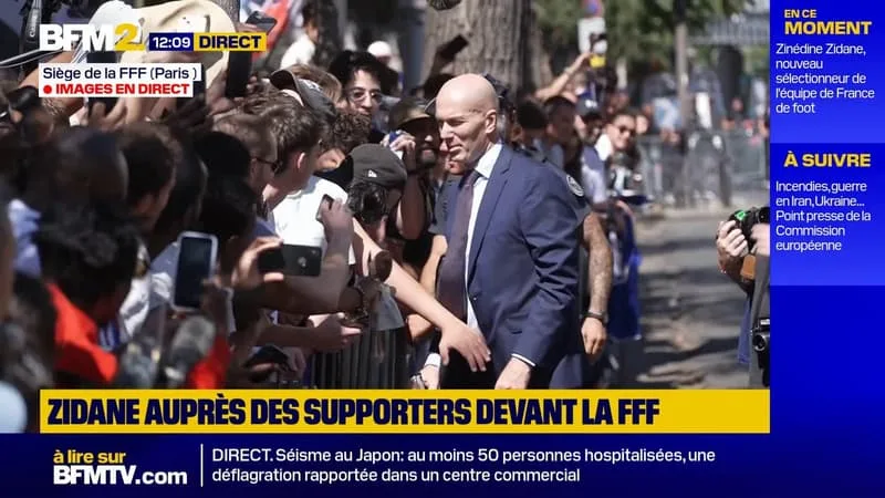 ZINÉDINE ZIDANE S’EST RENDU AUPRÈS DES SUPPORTERS RASSEMBLÉS DEVANT LA FFF