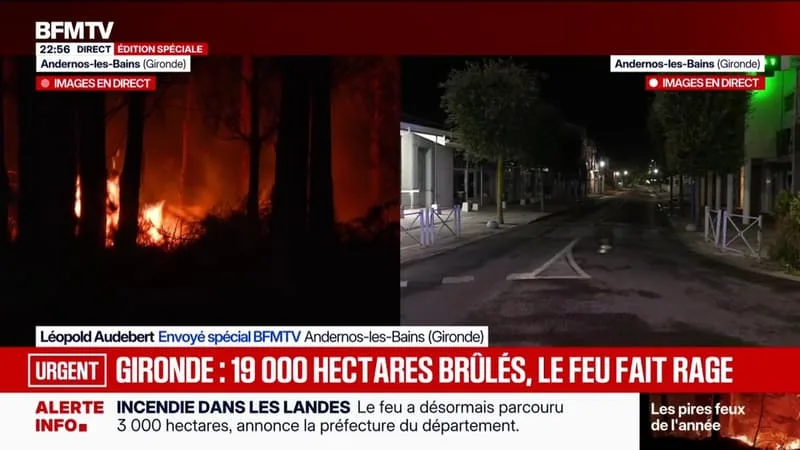 INCENDIE EN GIRONDE: ANDERNOS-LES-BAINS, HABITUELLEMENT ANIMÉE, SE TRANSFORME EN VILLE FANTÔME APRÈS LES ÉVACUATIONS