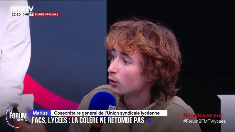 FORUM BFMTV – MOBILISATION LYCÉENNE: « ON NE DEMANDE PAS LA LUNE, ON VEUT JUSTE ÉTUDIER DANS DES CONDITIONS DIGNES », DÉCLARE MARIUS MESNIL, CO-SECRÉTAIRE GÉNÉRAL DE L’UNION SYNDICALE LYCÉENNE