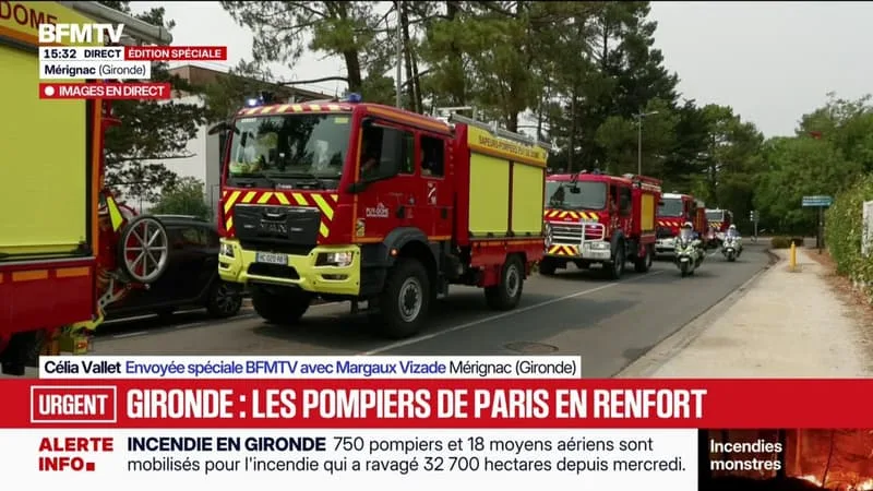 INCENDIE EN GIRONDE: DES POMPIERS ARRIVÉS EN RENFORTS DE L’EST DE LA FRANCE