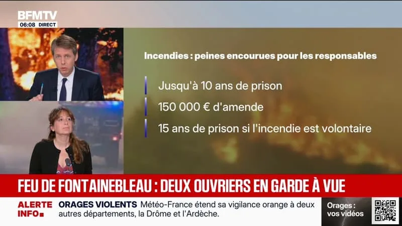 INCENDIE À FONTAINEBLEAU: CE QUE L’ON SAIT DES PERSONNES PLACÉES EN GARDE À VUE