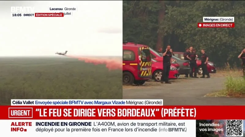 INCENDIE EN GIRONDE: DES RENFORTS DE POMPIERS ARRIVENT DE TOUTE LA FRANCE