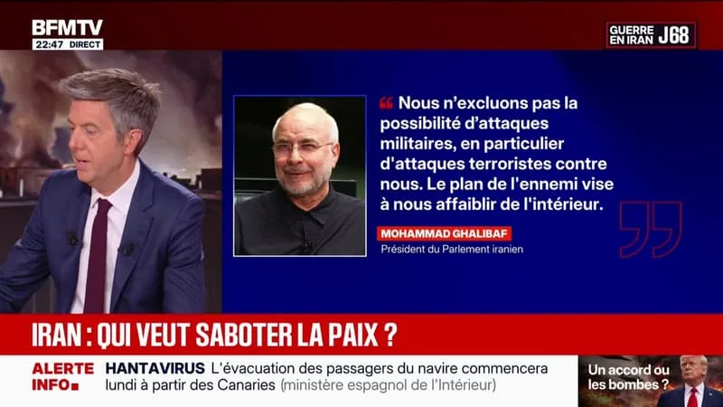 IRAN/ÉTATS-UNIS: “LE PLAN DE L’ENNEMI VISE À NOUS AFFAIBLIR DE L’INTÉRIEUR”, DÉCLARE MOHAMMAD GHALIBAF, PRÉSIDENT DU PARLEMENT IRANIEN