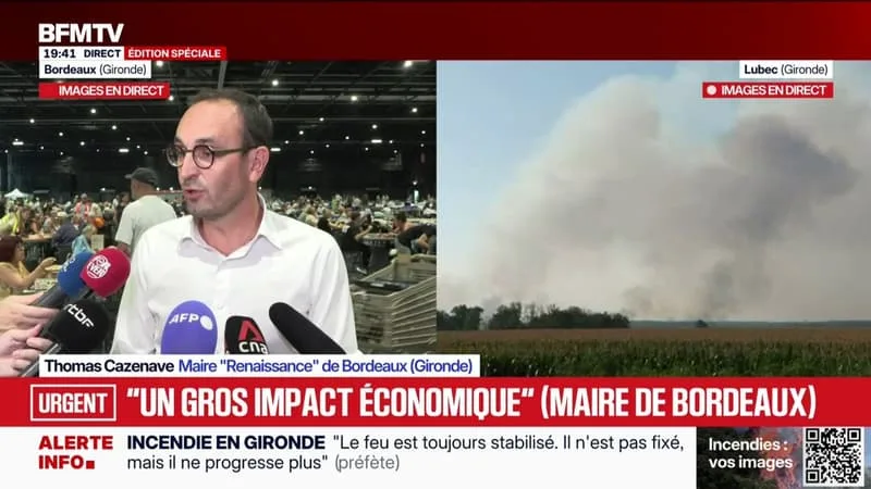 INCENDIES: LE MAIRE DE BORDEAUX CRAINT « UN IMPACT SUR LE SECTEUR TOURISTIQUE » ET ANNONCE « SOLLICITER » LE GOUVERNEMENT « POUR DES MESURES D’ACCOMPAGNEMENT »
