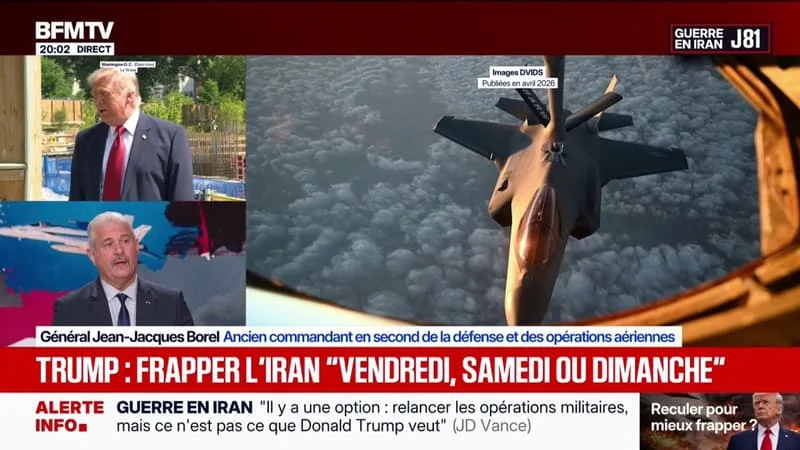 DONALD TRUMP POURRAIT RELANCER LES FRAPPES DANS QUELQUES JOURS: « SON OBJECTIF C’EST D’AMENER LES IRANIENS À LA TABLE DES NÉGOCIATIONS », ESTIME LE GÉNÉRAL JEAN-JACQUES BOREL