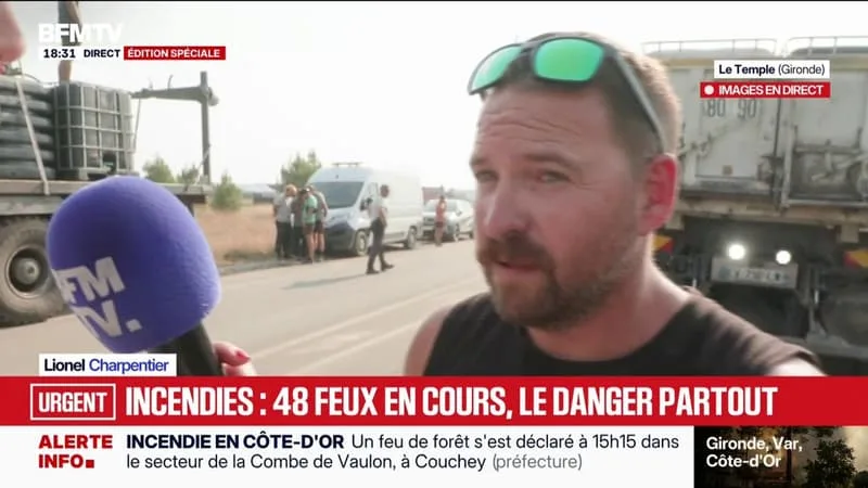 « PLUS DE 1.000 EUROS »: CES CHARPENTIERS MOBILISÉS DEPUIS LE DÉBUT DES INCENDIES EN GIRONDE AIDENT LES POMPIERS AVEC LEURS PROPRES MOYENS