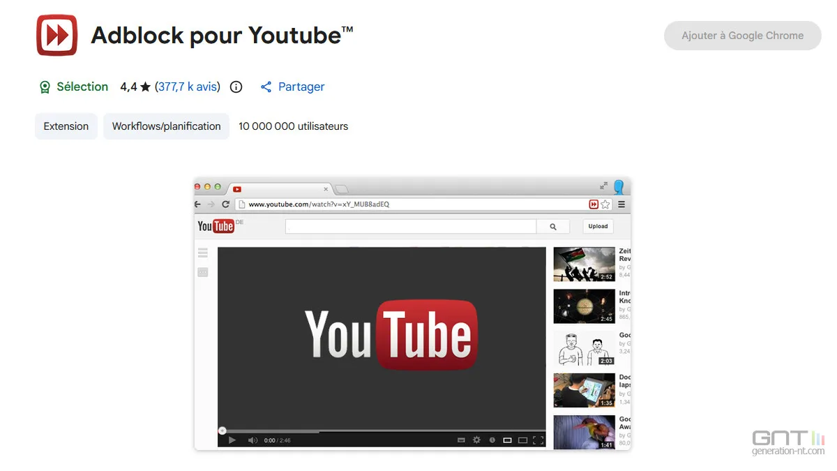 ADBLOCK FOR YOUTUBE CACHE PEUT-ÊTRE BIEN SON JEU MALVEILLANT