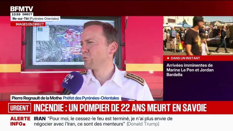 INCENDIE DANS LES PYRÉNÉES-ORIENTALES: « LA SITUATION S’AMÉLIORE, ON VOIT LE BOUT DU TUNNEL », AFFIRME LE PRÉFET