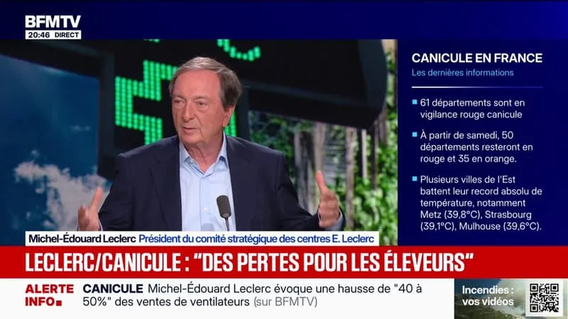 CANICULE: « IL VA Y AVOIR DES PERTES POUR CERTAINS ÉLEVEURS », CRAINT MICHEL-ÉDOUARD LECLERC, PRÉSIDENT DES CENTRES LECLERC