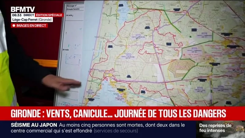 INCENDIE EN GIRONDE: VENT, CANICULE, SÉCURISATION DES LISIÈRES… UNE NOUVELLE JOURNÉE À HAUT RISQUE FACE AUX FLAMMES