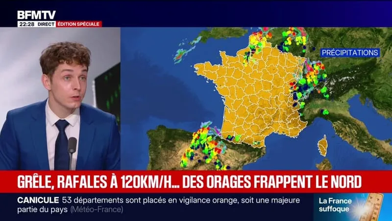GRÊLE, RAFALES À 120 KM/H … DES ORAGES FRAPPENT ACTUELLEMENT LE NORD DU PAYS