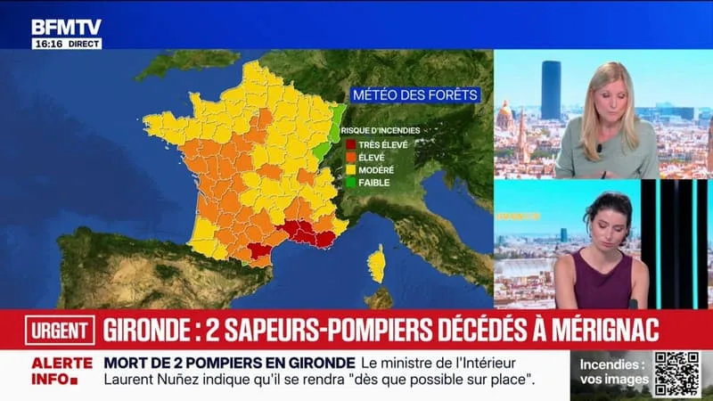 GIRONDE: DEUX SAPEURS-POMPIERS SONT DÉCÉDÉS À MÉRIGNAC, ANNONCE LE MINISTRE DE L’INTÉRIEUR