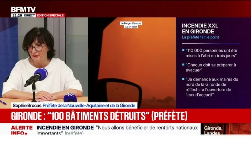 INCENDIES: « ON VA SE BATTRE » CONTRE LES FEUX, DÉCLARE LA PRÉFÈTE DE LA NOUVELLE-AQUITAINE ET DE LA GIRONDE