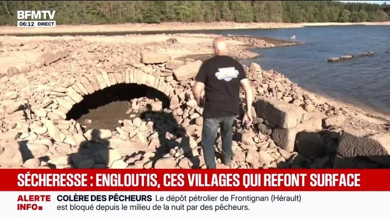 DANS LA CREUSE, FACE À LA SÉCHERESSE, DES VILLAGES ENFOUIS SOUS LES EAUX RÉAPPARAISSENT