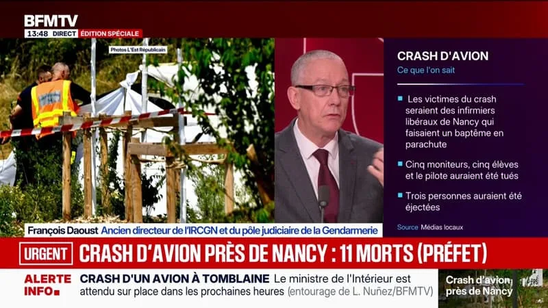 « L’ÉTUDE DU MOTEUR, DES COMMANDES » PERMETTRA DE DÉTERMINER LES CAUSES DU CRASH D’UN AVION CIVIL PRÈS DE NANCY, ANALYSE UN ANCIEN DIRECTEUR DE L’IRCGN