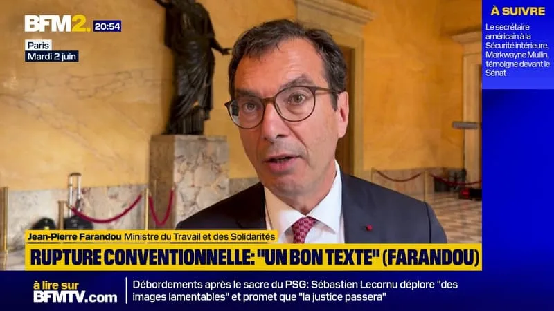 « C’EST UN BON TEXTE »: JEAN-PIERRE FARANDOU SE FÉLICITE DE L’ADOPTION DU PROJET DE LOI, RÉDUISANT LA DURÉE D’INDEMNISATION APRÈS UNE RUPTURE CONVENTIONNELLE